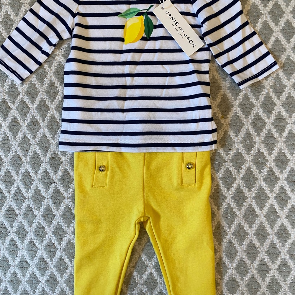 NWT, Janie and Jack Lemon Outfit, 6-12 Months
